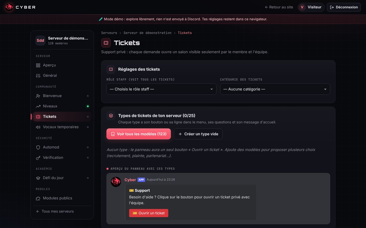 Tickets : 123 modèles